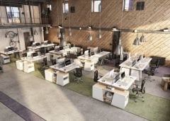 Akr Ofis Woody İkili Etajerli Workstation