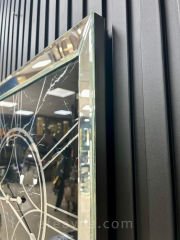 MERMER- SİYAH AYNA DUVAR SAATİ 70x70CM