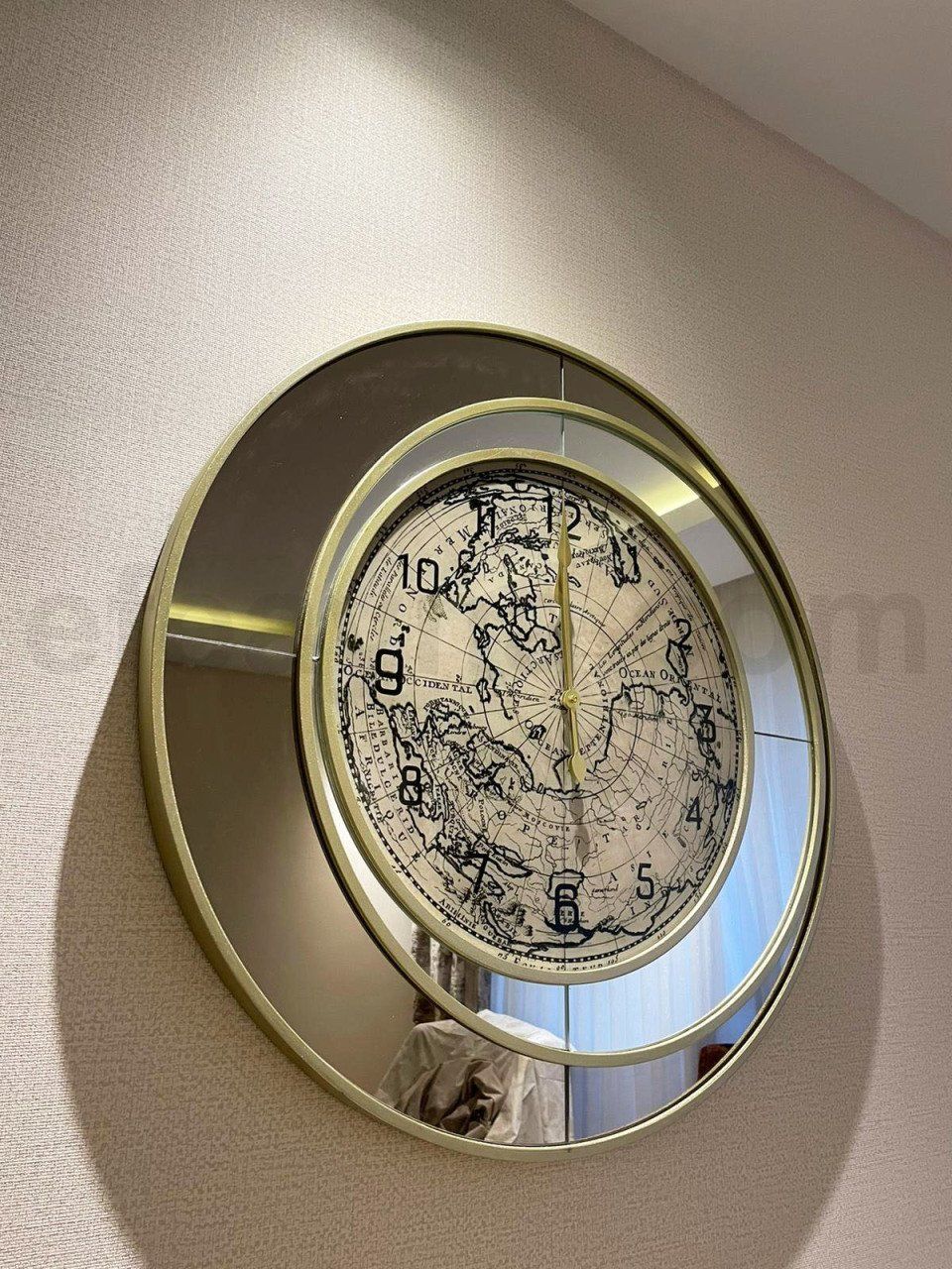 ATLAS-BRONZ AYNA DUVAR SAATİ 80CM