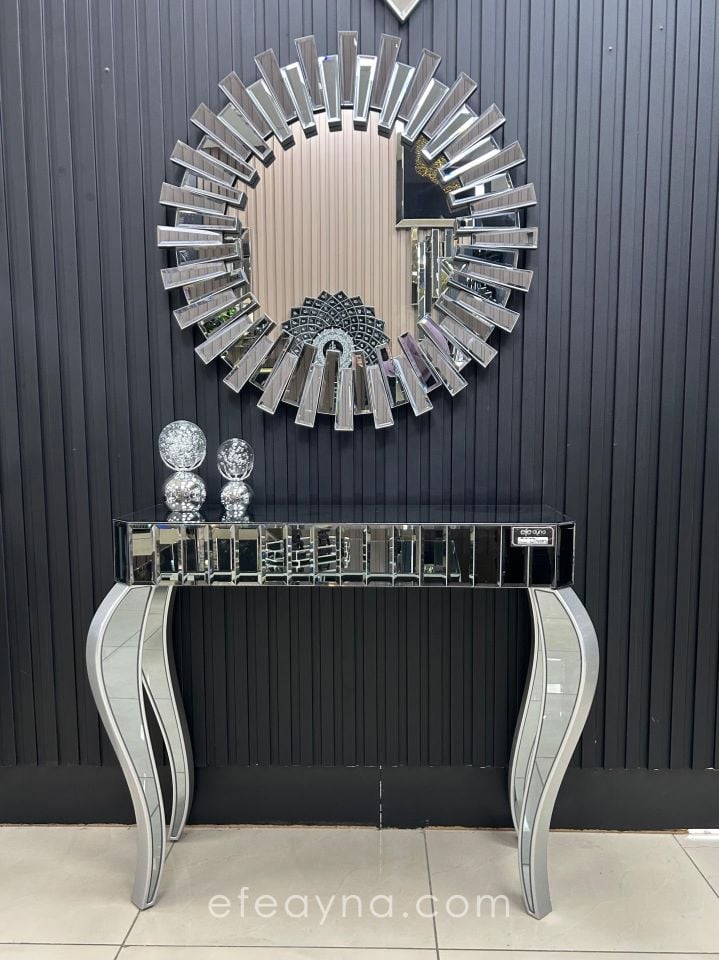 SİNDİRELLA-FÜME DRESUAR & PİYANO AYNA TAKIMI (*4 AYAKLI*)