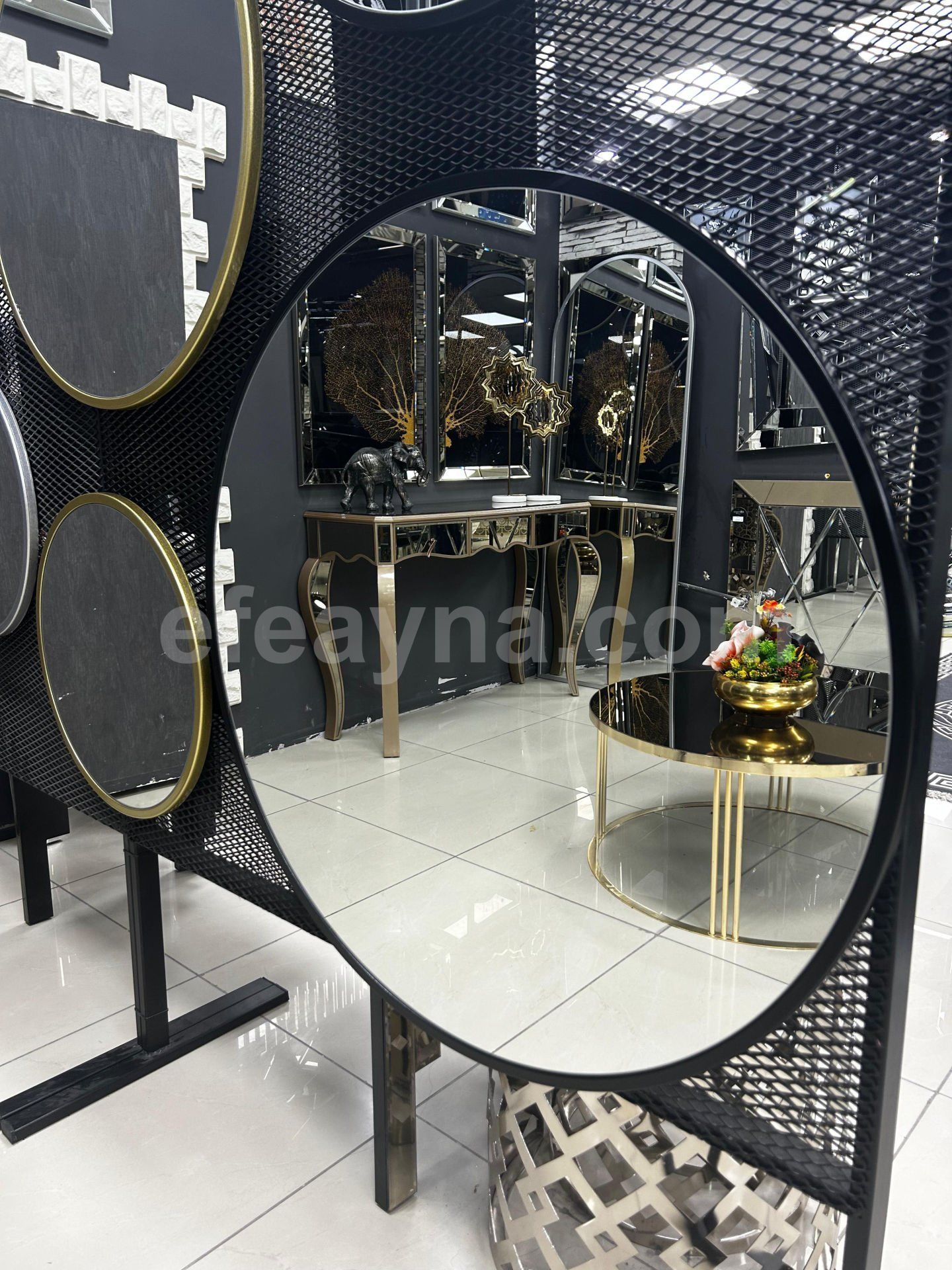 YUVARLAK AYNA-SİYAH ÇERÇEVELİ 70CM