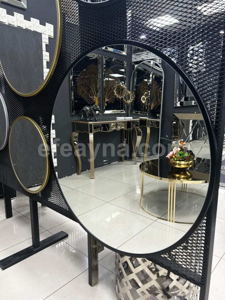 YUVARLAK AYNA-SİYAH ÇERÇEVELİ 70CM