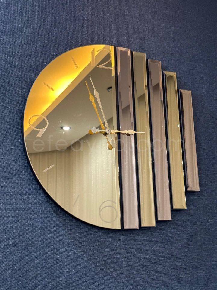 RİTMİK-GOLD AYNA DUVAR SAATİ 50cm