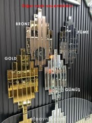 RİTMİK MODEL GOLD AYNA 2'Lİ SET (35x75cm x 2 adet)
