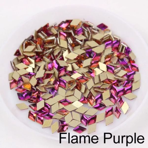 Taş Eşkenar Dörtgen Flame Purple 3*5mm 2 Adet
