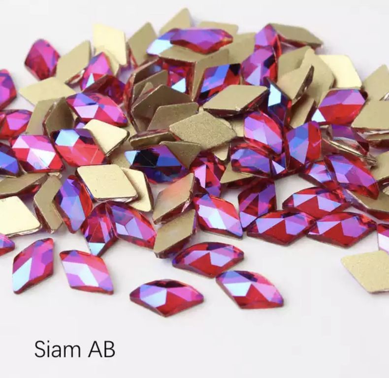 Taş Eşkenar Dörtgen Siam AB 6*10mm 2 Adet