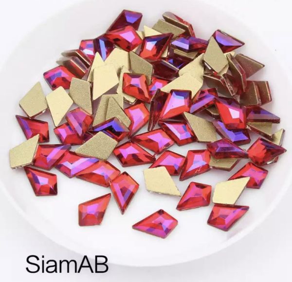 Taş Eşkenar Dörtgen Eğimli Siam AB 5.5*8.5mm 2 Adet