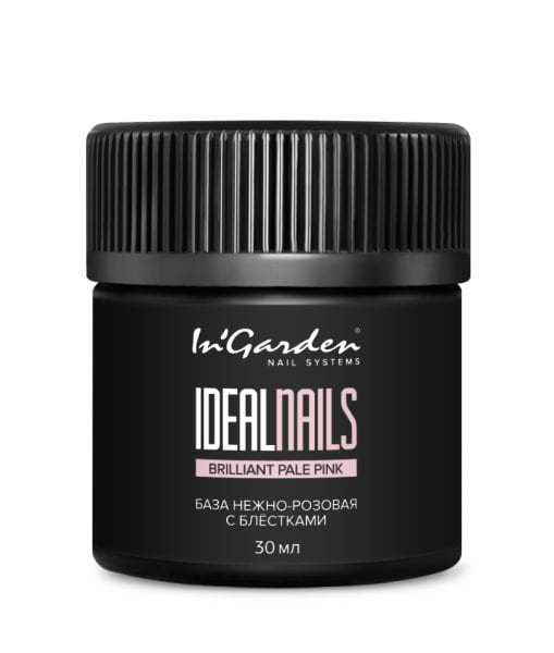 In'Garden Kauçuk/Rubber Base Coat Brilliant Pale Pink (30ml) (Kamuflaj Simli Pembe)