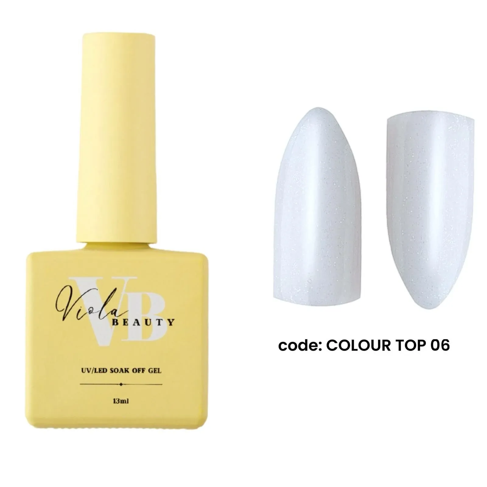 Viola Beauty Color Top Coat #0006 - (Pembe Renkli Simli Top Coat ) 13 ml