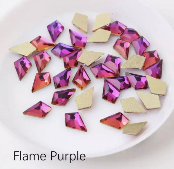 Taş Eşkenar Dörtgen Eğimli Purple 5.5*8.5mm 2 Adet