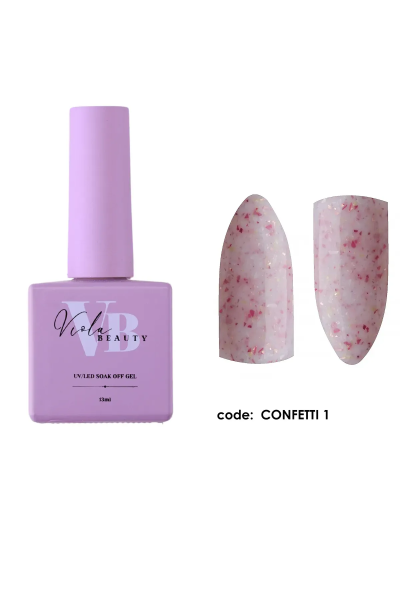 Viola Beauty Confetti Base Coat #0001 - 13ml (Simli Base Coat)