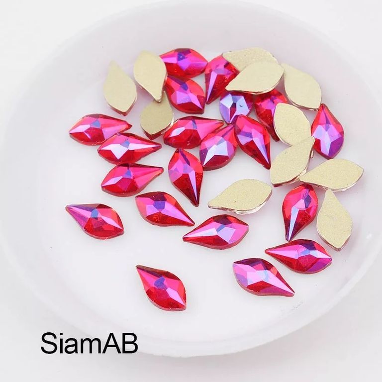 Taş Damla Alev Siam AB 5*10mm 2 Adet