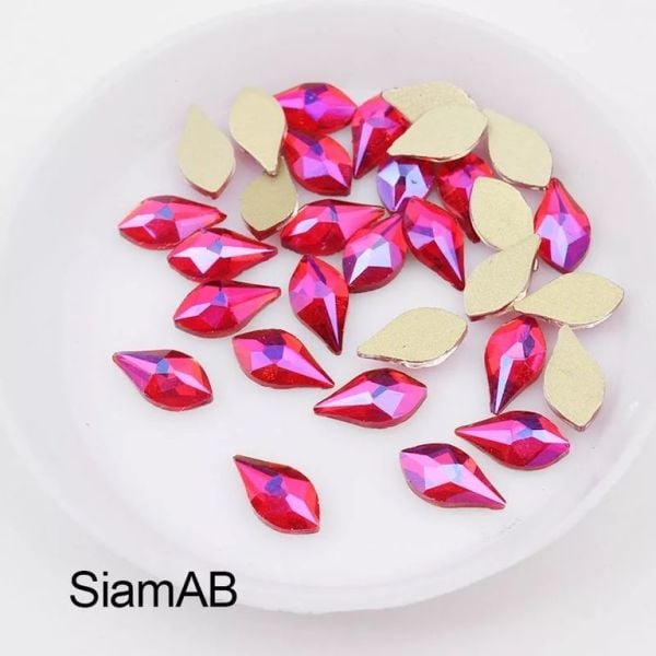Taş Damla Alev Siam AB 5*10mm 2 Adet