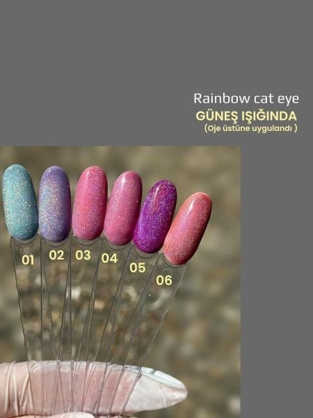 Viola Beauty  Kalıcı Oje Rainbow Cat Eye (Holografik Cat Eye Oje) #0001 13 ml