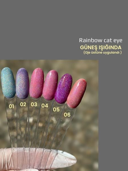 Viola Beauty  Kalıcı Oje Rainbow Cat Eye (Holografik Cat Eye Oje) #0006 13 ml