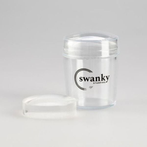 Swanky Stamping Şeffaf ve Pembe Yüksek Kapaklı Stamper Yedek Silikonu