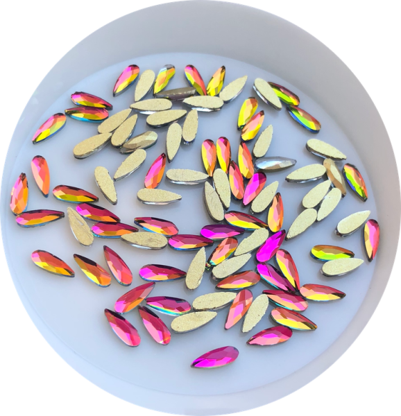 Taş Damla Rainbow 2*6mm 2 Adet