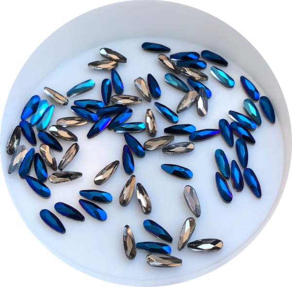 Taş Damla Blue Metal 2*6mm 2 Adet