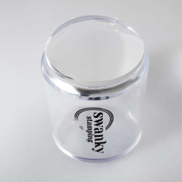 Swanky Stamping Silikon Yüvarlak Şeffaf Kapaklı Yüksek Stamper (4cm)