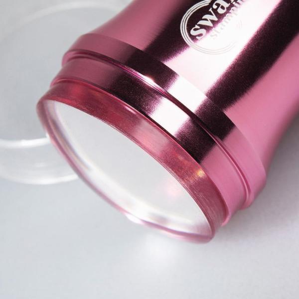 Swanky Stamping Silikon Yüvarlak Pembe Kapaklı Yüksek Stamper (4cm)