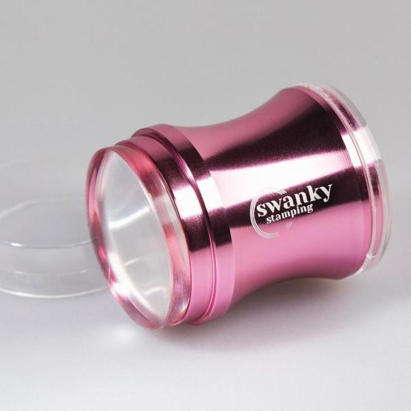 Swanky Stamping Silikon Yüvarlak Pembe Kapaklı Yüksek Stamper (4cm)