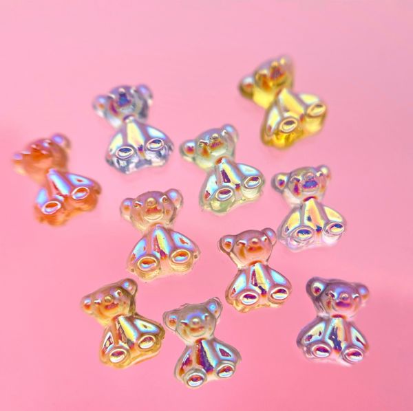 Zoo 1752 3D Ayıcık 10 Adet 6,5*7,3 mm Çeşitli Renk