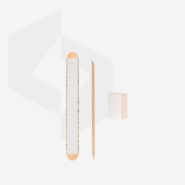 Staleks Pro Tek Kullanımlık Set (Ahşap Bazlı PapmAm Mix 100/180 Grit, Buffer 180/240 Grit, Portakal Çubuğu 110 mm)
