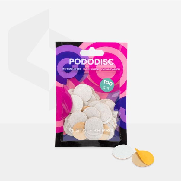 Staleks Pro Pododisc M Pedikür Disk İçin Yedek Beyaz Törpüler, 100 Grit (50 Adet)