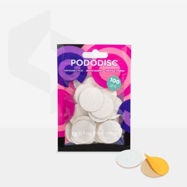 Staleks Pro Pododisc L Pedikür Disk İçin Yedek Beyaz Törpüler, 100 Grit (50 Adet)