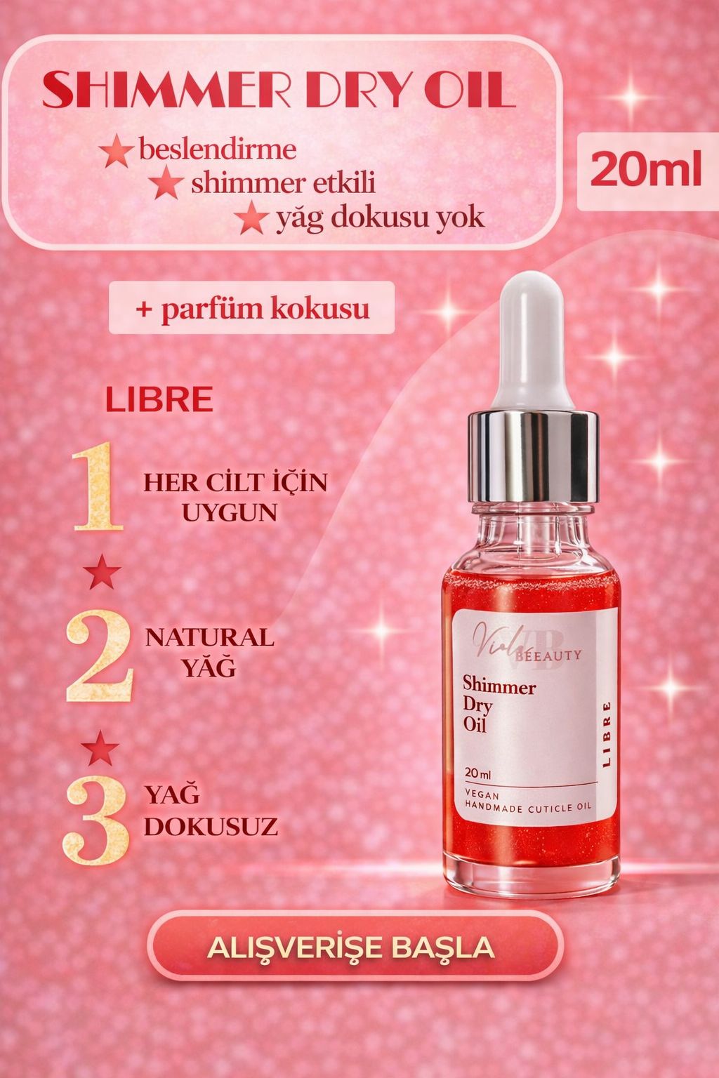 Viola Beauty Kuru Yağ #Libre 20ML-Shimmer Dry Oil