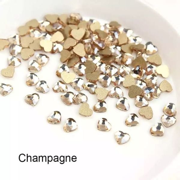 Taş Kalp Champagne 6mm 2 Adet