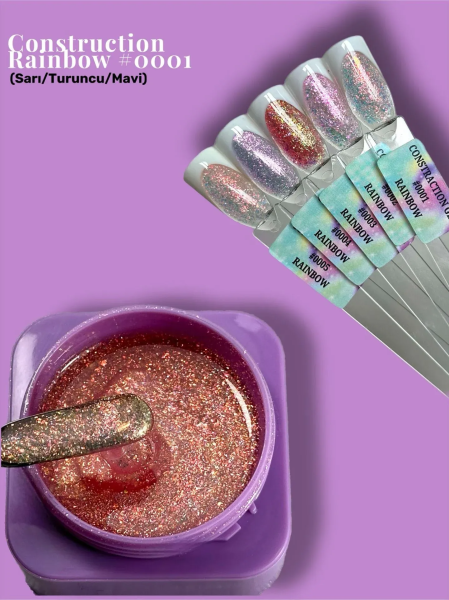 Viola Beauty Constraction Gel Rainbow #0001 - Orta Akışkan Builder Jel 50 ml