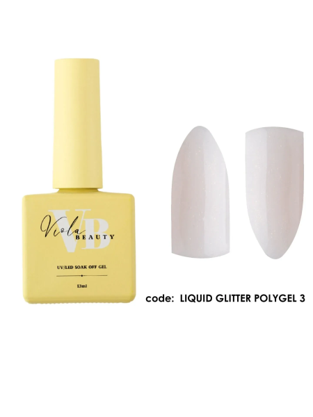 Viola Beauty Liquid Poly Gel Glitter #0003 - Güçlendirme İçin Uygun Simli Jel 13 ml