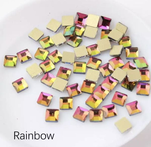 Taş Kare Rainbow 4mm 2 Adet