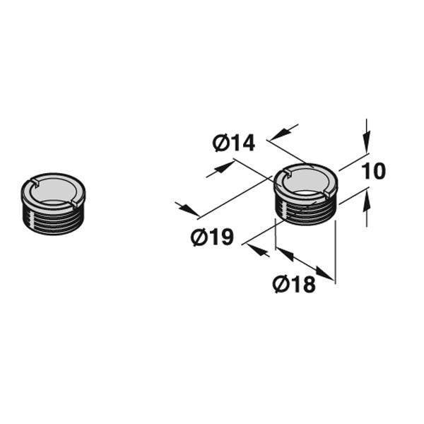 Hafele Rozet pirinç 14x10mm