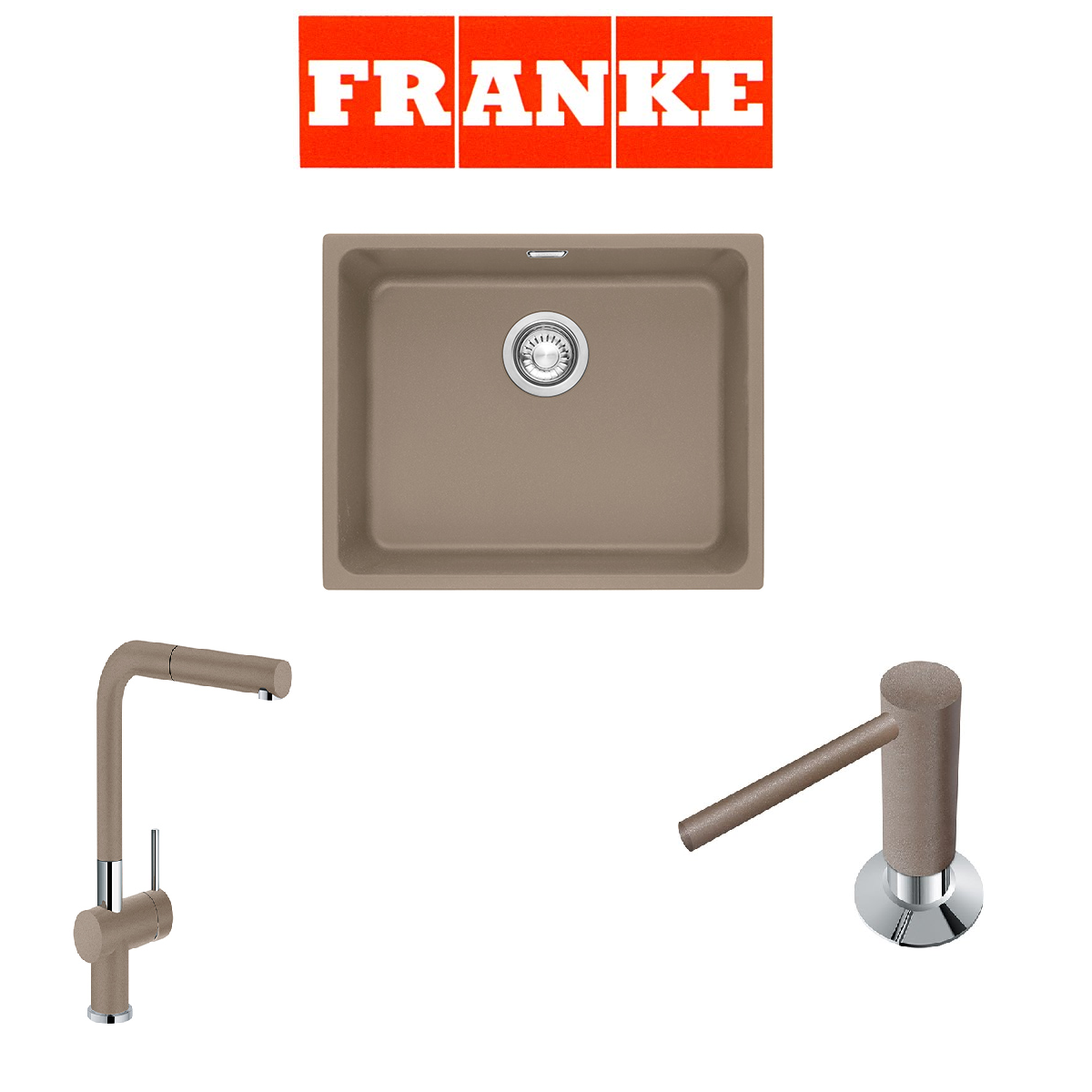 Franke Kubus KBG 110-50 Eviye Batarya Sabunluk Kampanyası Oyster
