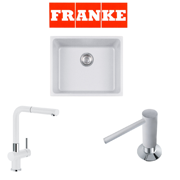 Franke Kubus KBG 110-50 Eviye Batarya Sabunluk Kampanyası Bianco