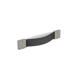 Hafele Tage 128mm Deri Kulp, Antik Gümüş-Siyah Renk