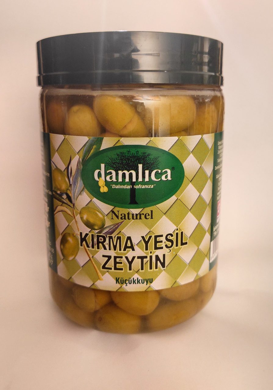 1 Lik Domat Yeşil Zeytin (YENİ MAHSUL HAFİF ACI)
