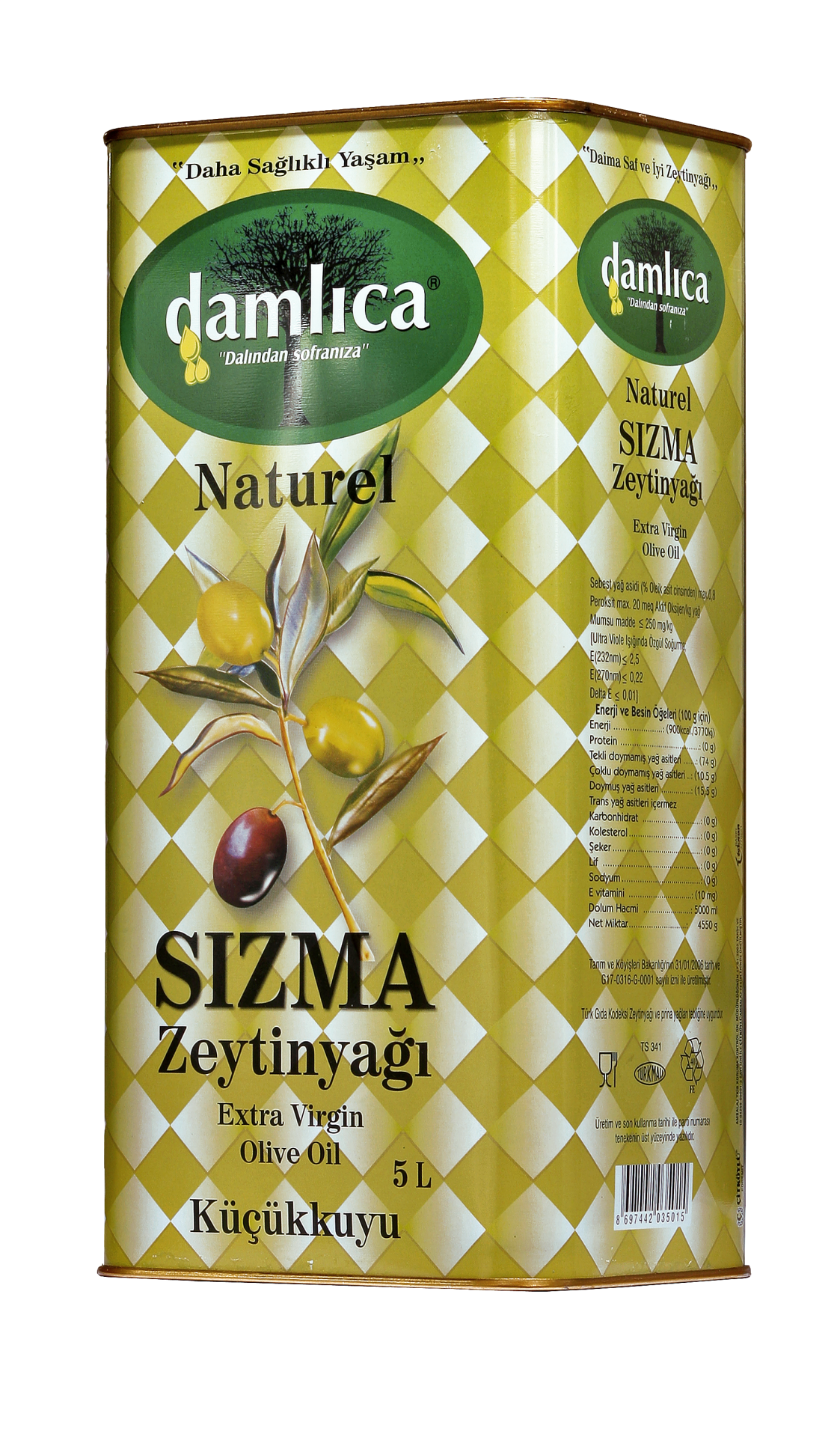 5LT TENEKE NATUREL SIZMA ZEYTİNYAĞI YENİ MAHSUL FİLTRESİZ