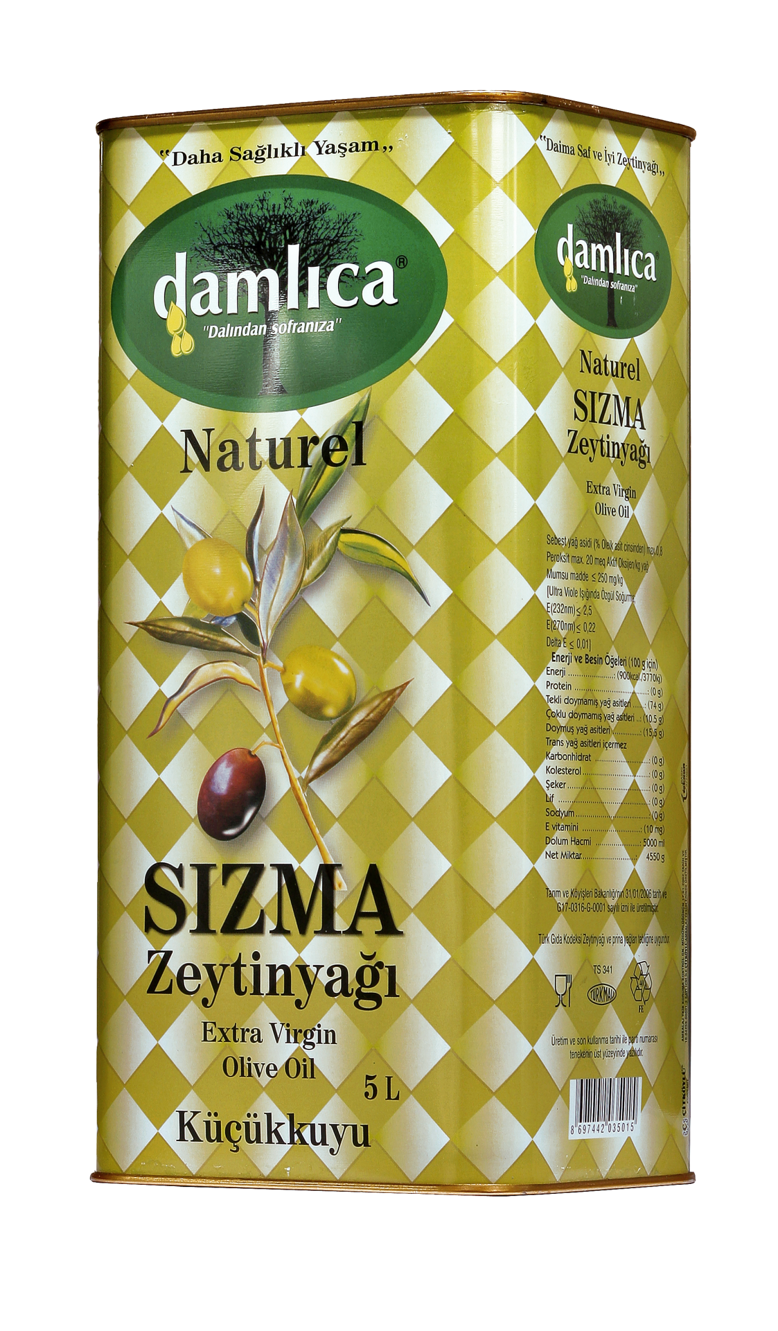 5LT TENEKE NATÜRELSIZMA ZEYTİNYAĞI YENİ MAHSÜL