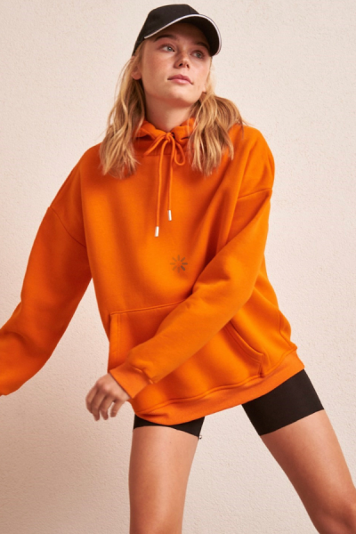 İçi Şardonlu Sweatshirt - Turuncu