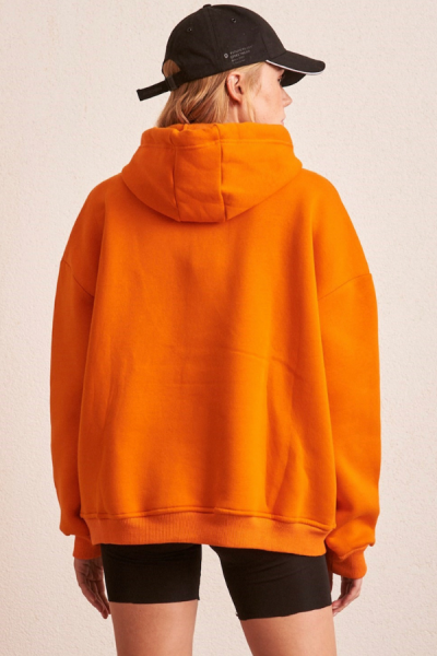 İçi Şardonlu Sweatshirt - Turuncu