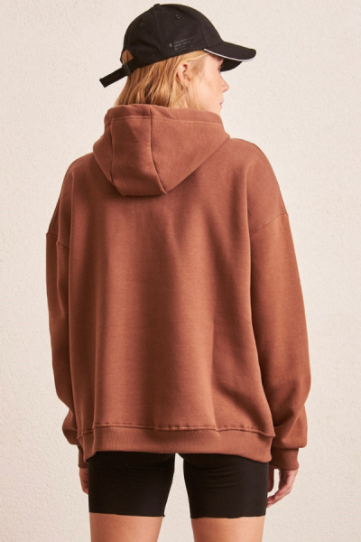 İçi Şardonlu Sweatshirt - Kahverengi