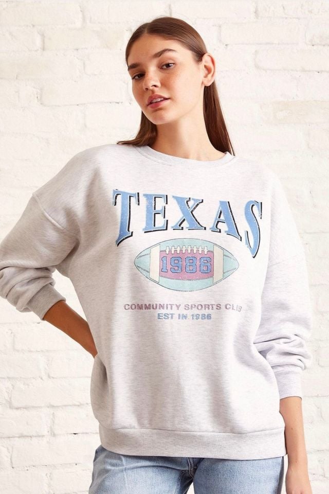 Baskılı Salaş Sweatshirt - Grimelanj