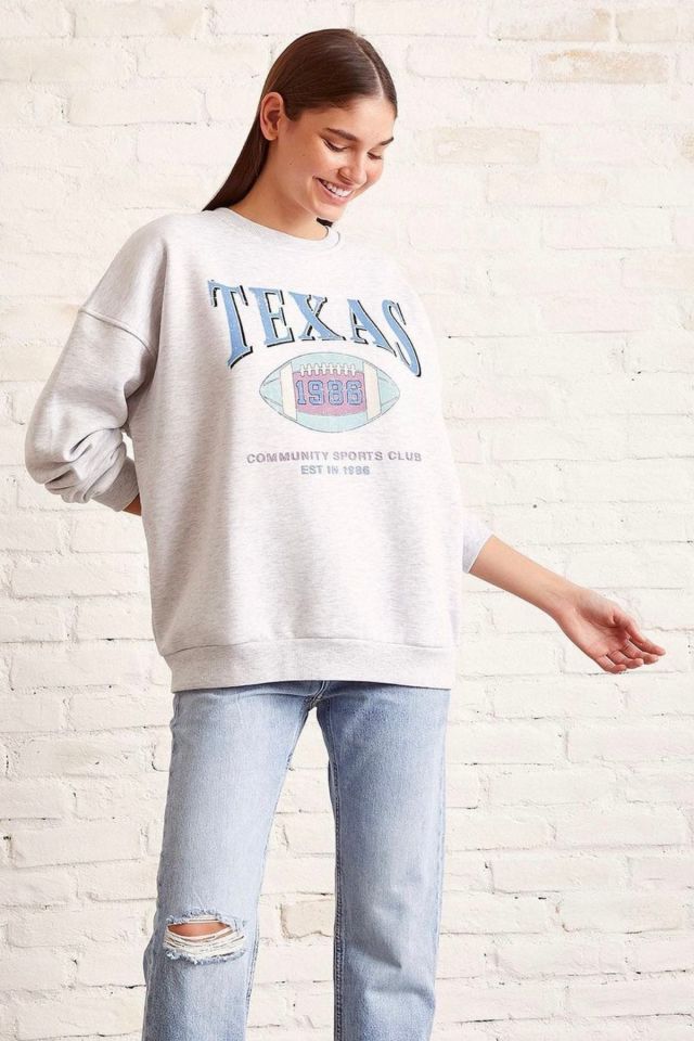 Baskılı Salaş Sweatshirt - Grimelanj