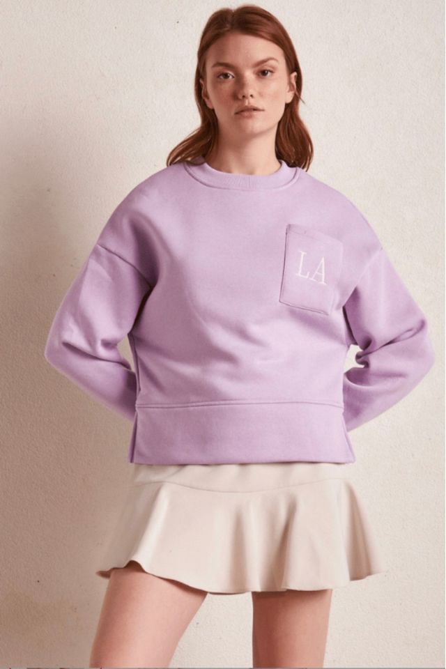 Nakışlı Sweatshirt - Lila
