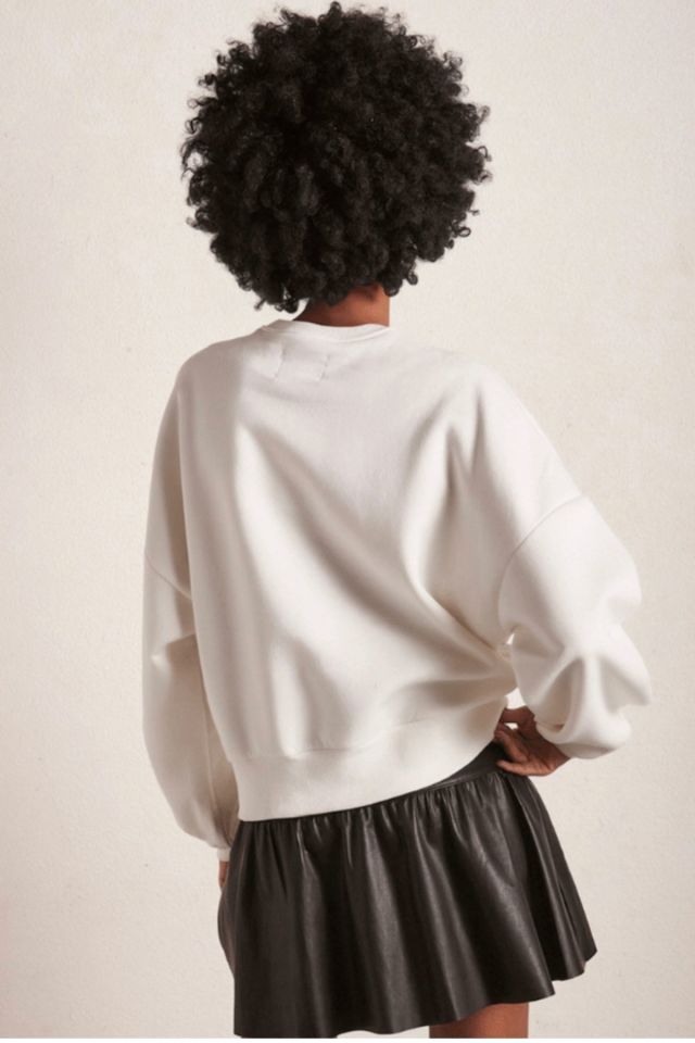 Salaş Kesim Basic Sweatshirt - Beyaz