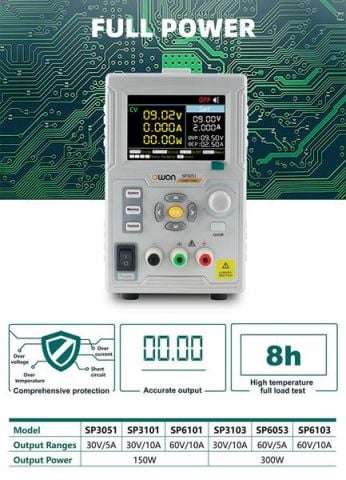 Owon SP6053 DC Güç Kaynağı 60V/5A 300W