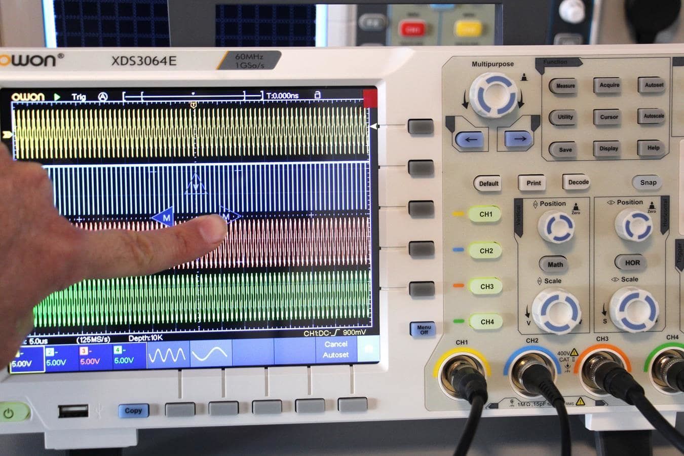 Owon XDS3064AE Osiloskop 60MHz 4 Kanal 8'' Dok-Ekr 14Bit